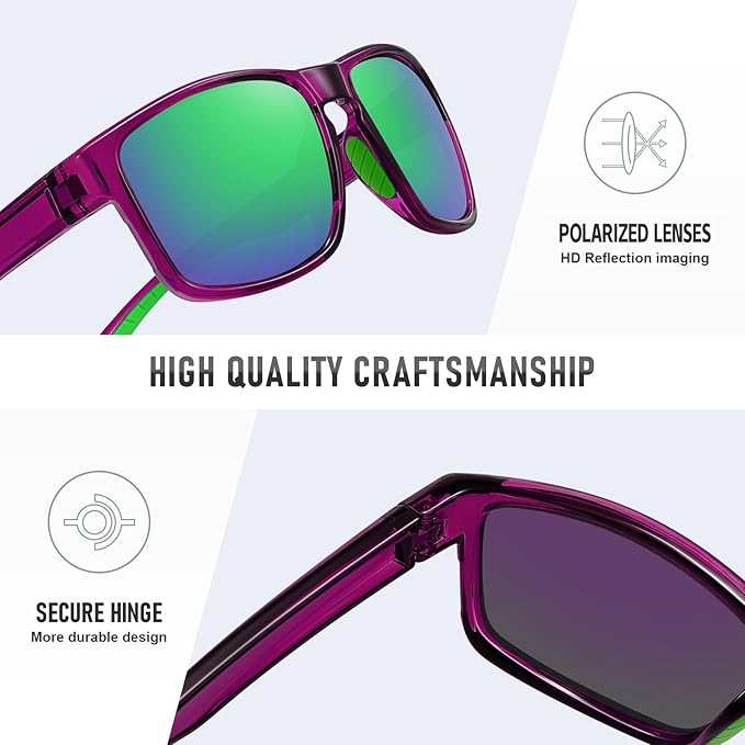 Sports Polarized Sunglasses for Men Women UV Protection Unbreakable Driving Running Fishing Hiking Sun Glasses