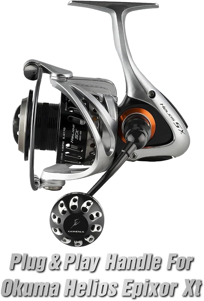 GOMEXUS Power Handle Compatible for Okuma Ceymar Avenger Helios Spinning Reel Replacement Crank