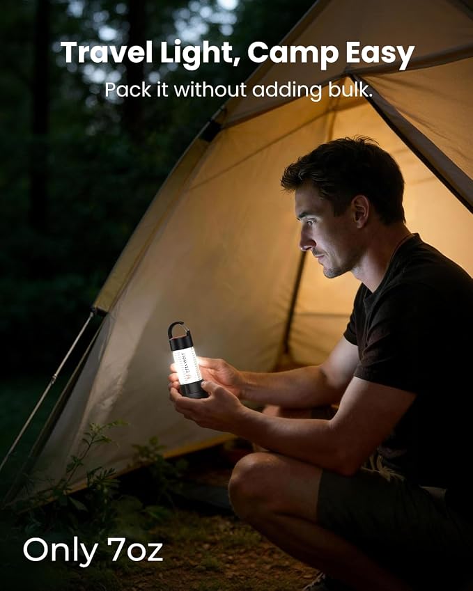ETENWOLF Ultra Bright Camping Lantern, 1000LM LED Mini Flashlight Spotlight, 5000mAh Rechargeable Lantern with 6 Modes, Waterproof Portable Tent Light for Camping, Hiking, Power Outages & Emergencies