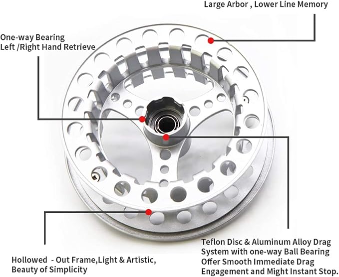 (1/2WT 3/4WT 5/6WT 7/8WT) Fly Reel with Line Combo Aluminum Alloy Large Arbor Fly Fishing Reels Weight Forward Fly Line with Braided Backing Taper Leader Pre-Tied