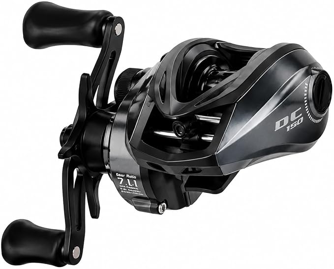 DC Baitcasting Reel with Smart Digital Brake, Anti-Backlash Fishing Reel with Signature DC Sound, Easy-Control 7.1:1 Baitcaster for Beginners & Bass Fishing