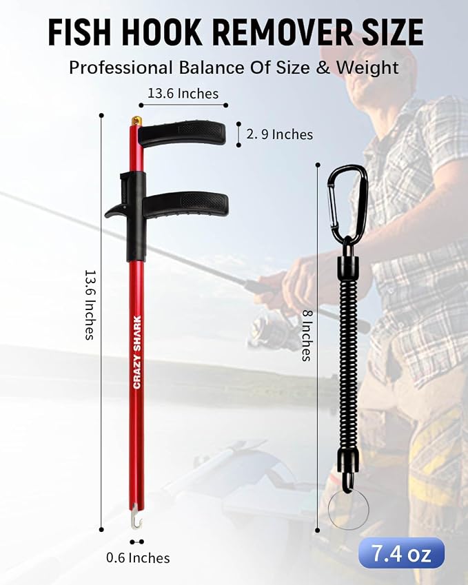 Fish Hook Remover Tool, Aluminum Fishing Hook Remover Extractor 13.6in