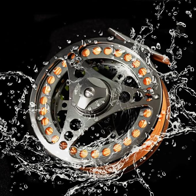 EX-ALC Fly Reel 3/4 5/6 7/8 9/10WT CNC Machined Large Arbor Aluminum Fly Fishing Reels Silver/Gunsmoke Fly Reels