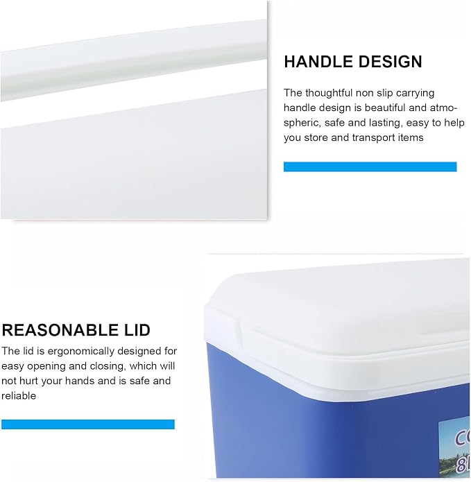 Insulated Portable Cooler Efficient Warm Cold Insulation Portable Hard Cooler Box Ice Cooler for Camping Picnic Beach Drink Beverage Fishing