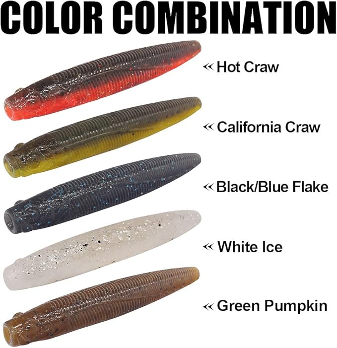 Ned-Rig-Kit-Finesse-Baits-Soft-Plastic-Worms-Fising-Lure for Bass Stick Swimbait Minnow Crawfish Lures Shroom Ned Jig Head Kit