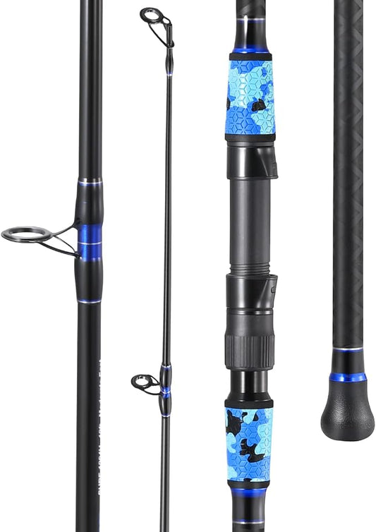 Sougayilang Surf Fishing Rod Portable Travel MH/H Surf Spinning Rod 4 Piece Carbon Fiber Saltwater Fishing Rod 10'/11'/12'/15'