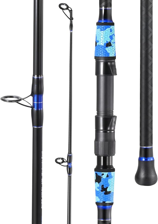 Sougayilang Surf Fishing Rod Portable Travel MH/H Surf Spinning Rod 4 Piece Carbon Fiber Saltwater Fishing Rod 10'/11'/12'/15'