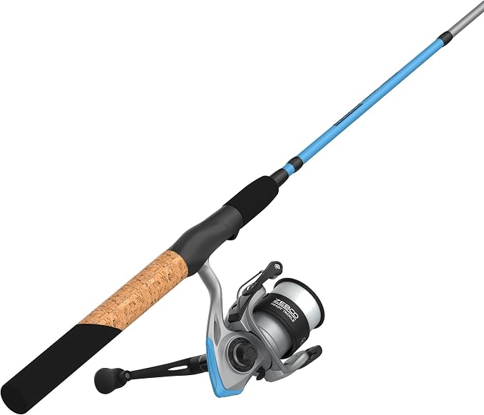 Zebco Ready Tackle Spinning Combo, 5-Foot 6-Inch, 2-Piece Fishing Rod, Size 30 Reel, 8-Pound Line, 29-Piece Tackle Kit