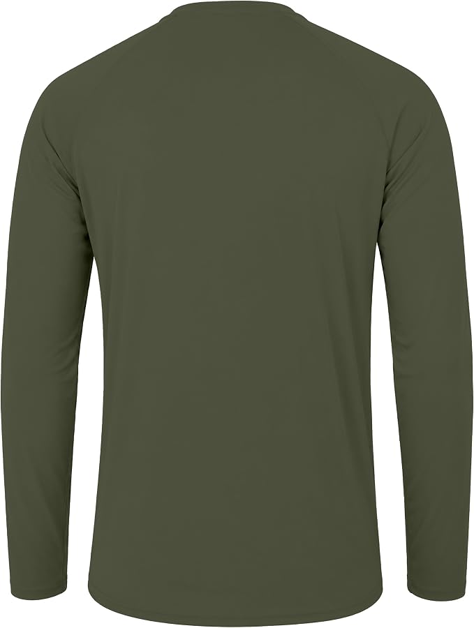 FISHEAL Men's Long Sleeve Fishing Shirts, UPF 50+ Camo Sun Protection Rash Guard, UV Shirt for Swimming Hunting Outdoor