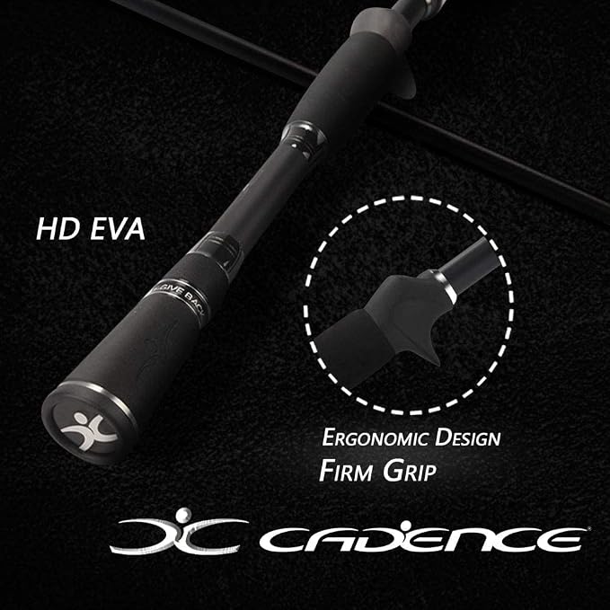 Cadence CR67B Baitcasting Rods Fast Action Fishing Rods Lightweight Portable Casting Rods with 30/40 Ton Carbon Exposed Blank Reel Seat Stainless Steel Guides with SiC Inserts Baitcast Rods