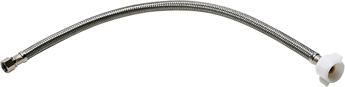 Fluidmaster B1T20 Toilet Connector, Braided Stainless Steel - 3/8 Female Compression Thread x 7/8 Female Ballcock Thread, 20-Inch Length
