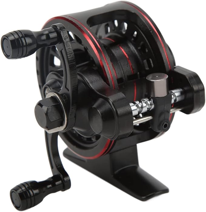 3+1 Bearing All Metal Reel for Ice Fishing Rock Fishing, 5kg/11.0lb Braking Force Wheel Speed Ratio 3.0:1 Double-Speed Fishing Line Reel (Left Hand)