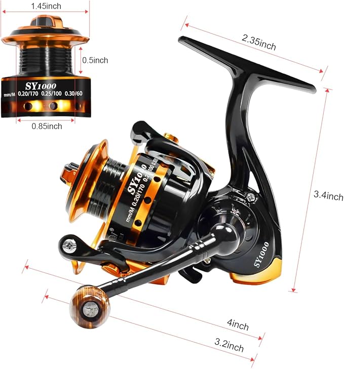 Summer and Centron Spinning Reels, 12 +1 BB Light Weight & Ultra Smooth Reel for Ice/Summer 3000/1000 Fishing Reel by QINGLER