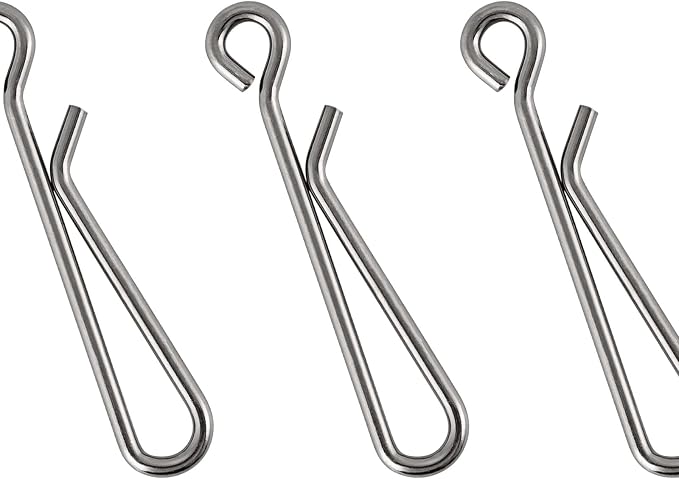 Dr.Fish 50 Pack Fishing Clips Quick Change Speed Clips Crankbait Snaps Stainless Steel Line Lure Hook Connector Freshwater