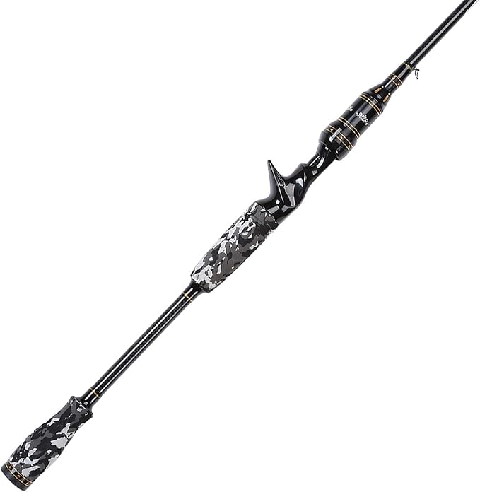 E Series - Camo Legend 2-Piece 7-Feet Casting Rod 24 Ton Carbon Fiber Baitcasting with 2 Tips - Medium and Medium Heavy Portable Bass Fishing Rod Baitcaster