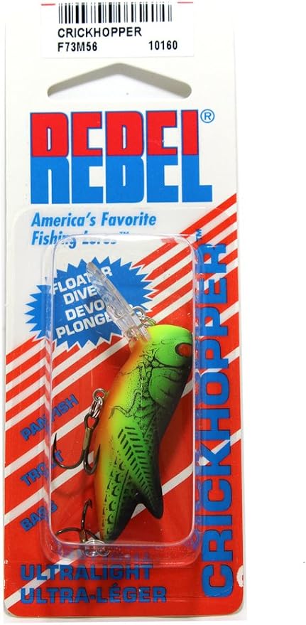 Rebel Lures Crickhopper Cricket/Grasshopper Crankbait Fishing Lure, 1 1/2 Inch, 1/4 Ounce