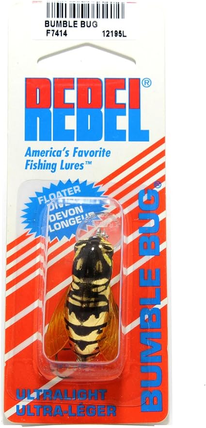 Rebel Lures Bumble Bug Topwater / Crankbait Fishing Lure, 1 1/2 Inch, 7/64 Ounce
