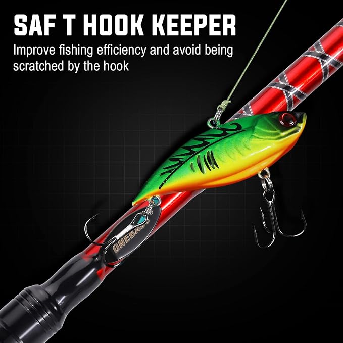One Bass Fishing Rods,IM7 Graphite Spinning Rod & Casting Rod, 2 Pc Strong Quality Baitcasting Rod with Super Polymer Handle