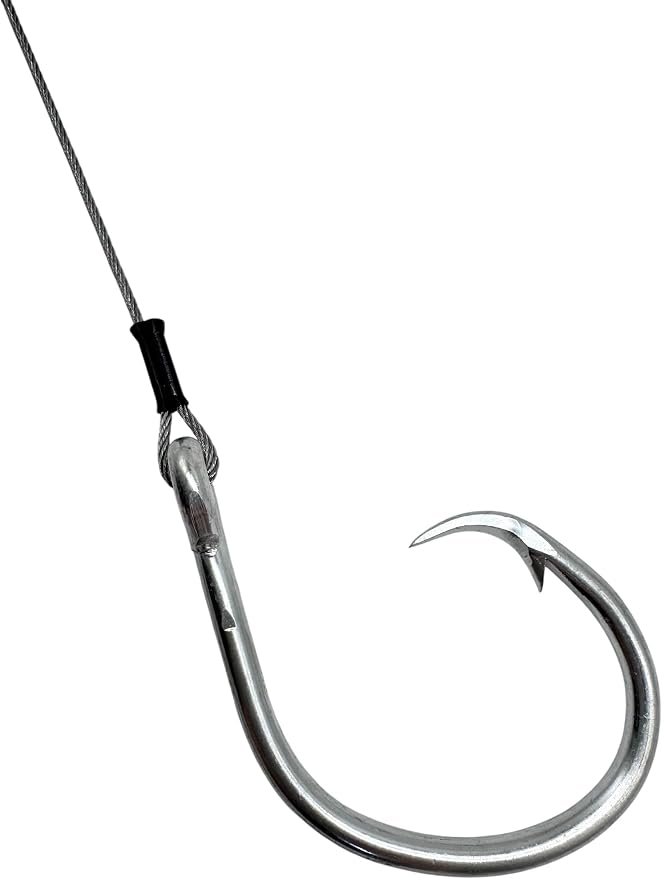 End Game Tackle 15' Shark Rig with Mustad Circle Hook - Braided Line, Black, 15' Total Length, 5' Bite Section, 10' 400lb Leader
