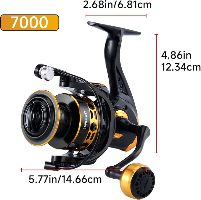 HAUT TON Dolphin Advance Edition Spinning Reel,5.2:1Gear Ratio,22LBS,5+1BB,Backlash Free Bearing,Sealed Drag System,Saltwater,Freshwater Fishing Reels
