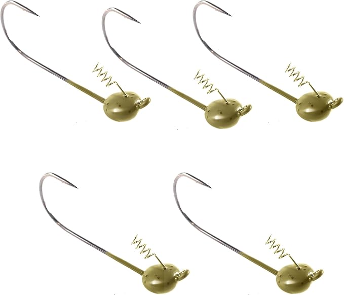 Reaction Tackle Tungsten Shaky Head Jigs for Bass Fishing - Premium Fishing Hooks, Ideal Shaky Head Jig to Catch Big Bass and Other Fish - (5-Pack)