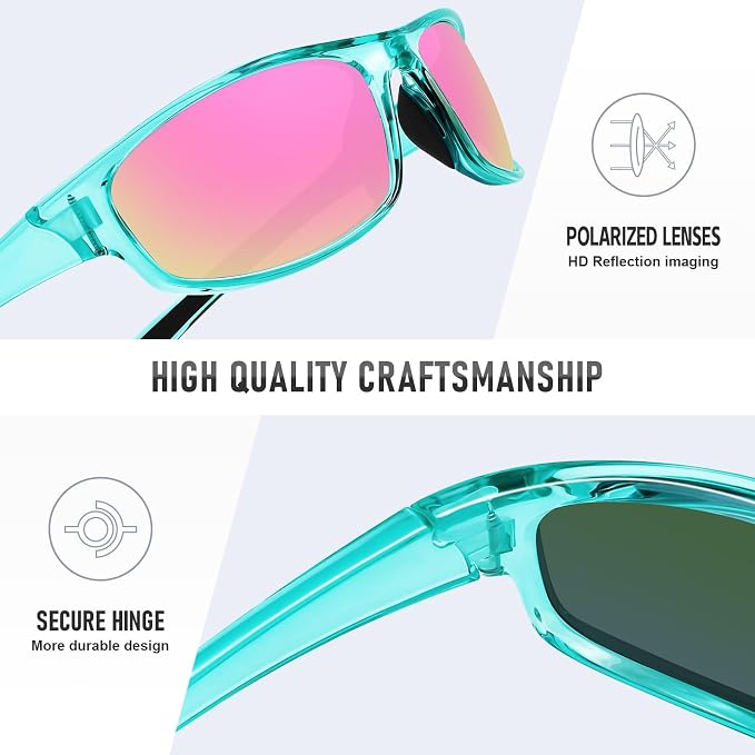 Sports Polarized Sunglasses for Men Women Wrap Around Sun Glasses Fishing Cycling Driving Running UV Protection