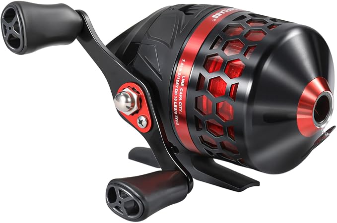 Sougayilang Spincast Fishing Reel,High Speed 3.9:1 Gear Ratio,Trouble-Free Push-Button Bait Casting Design and Reversible Handle for Left/Right Retrieve,Pre-Spooled with Monofilament Line