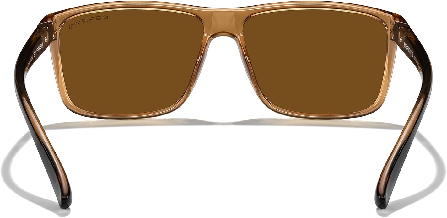 MERRY'S Rectangular Polarized Sports Sunglasses for Men Women Cycling Driving Fishing UV400 Protection S8225
