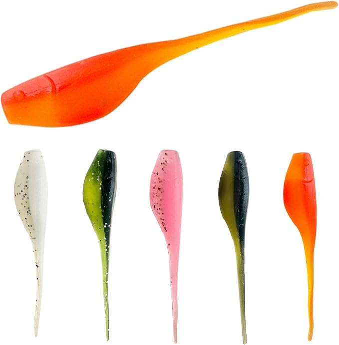 75pcs Crappie Lures Kit - Soft Plastic Coloured Crappie & Panfish Shad Baits