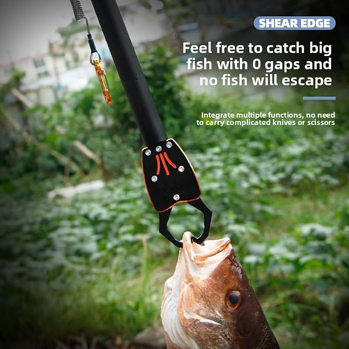 16.2-inch Aluminum Alloy Fish Lip Gripper, 360-degree Rotating Non-Slip Handle (PP Material), Powerful bite, Window Breaker, Lost Hand Rope, Giant Fish, Men's Gift