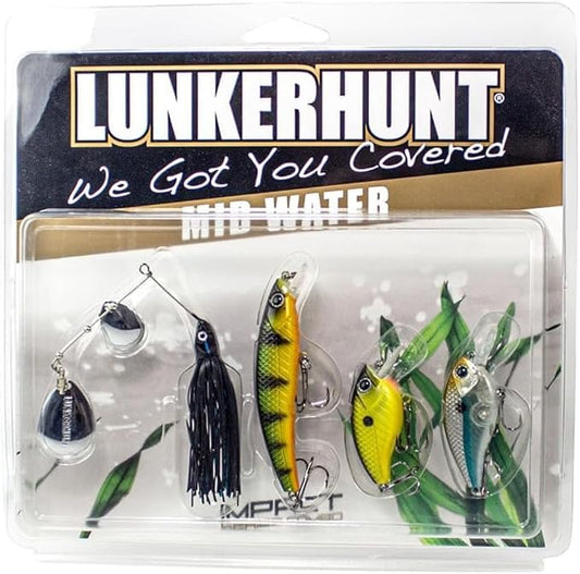 LUNKERHUNT Deep Diving Crankbaits – 4-Pack | Premium Hard Bait Fishing Lures for Bass, Walleye & Saltwater | Ideal for Deep Water Action