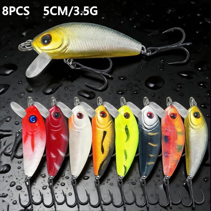 43PCS Bass Fishing Lures Kit Set Topwater Hard Baits Minnow Crankbait Pencil VIB Swimbait for Bass Pike Fit Saltwater and Freshwater