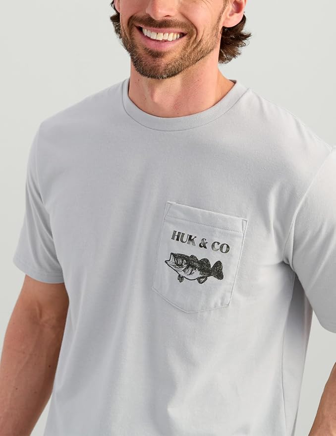 HUK Mens Performance Fishing Logo Tee, Short Sleeve T-Shirt for Men
