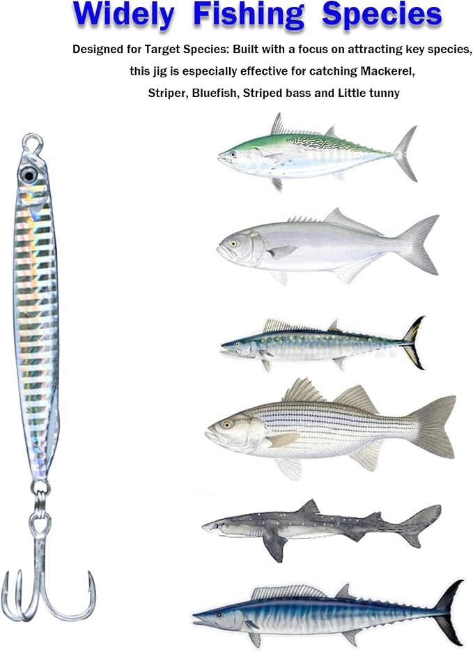 Saltwater Fishing Lures Fishing Jigs Fishing Spoons for Striped bass, Pompano, Spanish Mackerel ，Bluefish