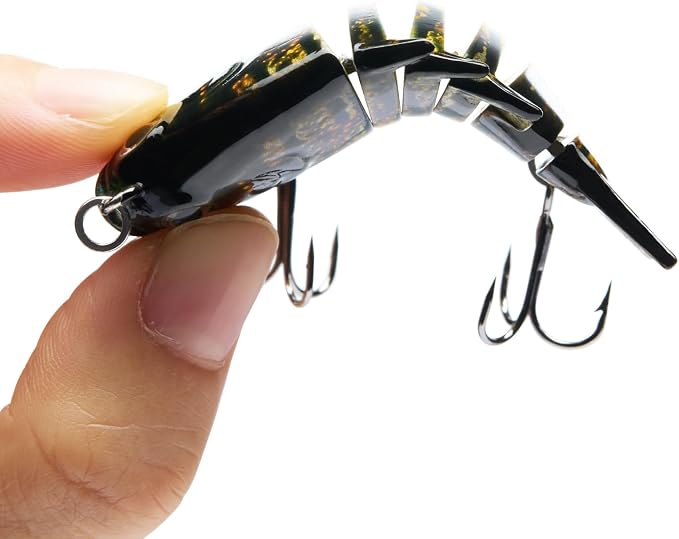 Bassdash SwimPanfish 0.34oz Hard Swimbaits Multi Jointed Topwater Trout Bass Fishing Crank Lure for Freshwater and Saltwater