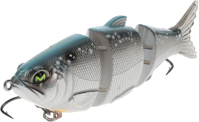 Lew's MachShad Fishing Lure, Lipless Jointed Swimbait, Realistic Swimming Action, Slow Sinking, Size 4 Mustad KVD Elite Short Triple Grip Treble Hooks