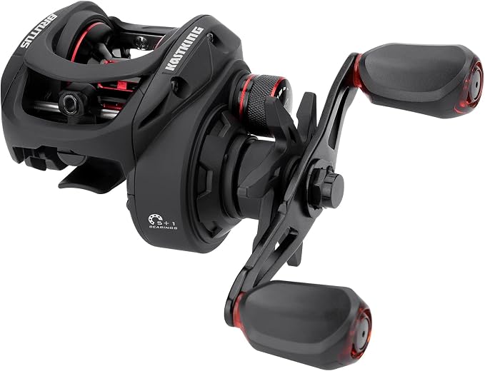 KastKing Brutus Baitcasting Fishing Reel, Graphite Frame, 7.2:1 Gear Ratio, 5+1 Shielded Stainless-Steel Ball Bearings,10 Button Magnetic Braking System, 17.6LB Carbon Fiber Drag, Aluminum Handle