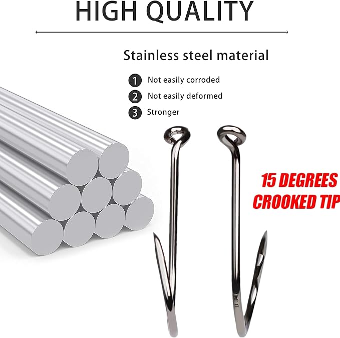 200Pcs/Box（Size:10/0... to...1/0 Strong Octopus Fishing Hooks, Forged Steel/Barded Design, Off-Set Point/Closed Eye, Strong/Sturdy, 10/0 8/0 6/0 5/0 4/0 3/0 2/0 1/0 Mixed Packaging