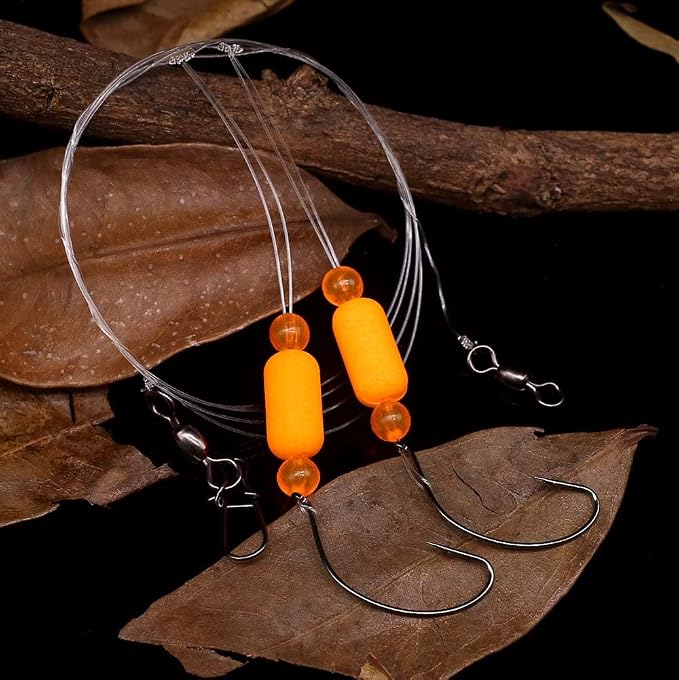Pompano-Rigs-for-Surf-Fishing-Saltwater-Gear with Double Circle & Wide Gap Hook-6-Pack Surf Fishing Tackle