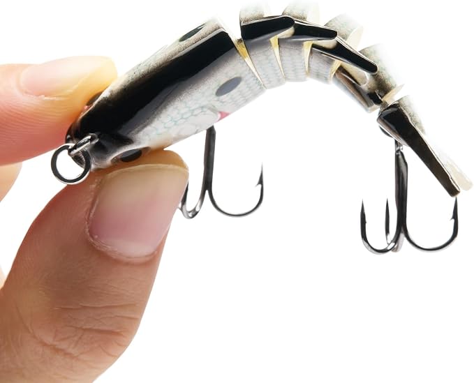 Bassdash SwimPanfish 0.34oz Hard Swimbaits Multi Jointed Topwater Trout Bass Fishing Crank Lure for Freshwater and Saltwater