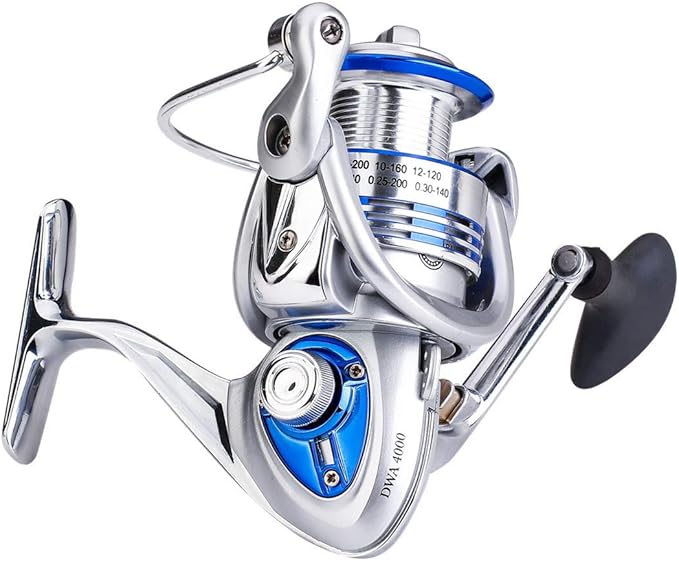 Diwa Spinning Fishing Reels for Saltwater Freshwater 3000 4000 5000 6000 7000 Spools Ultra Smooth Ultralight Powerful Trout Bass Carp Gear Stainless Ball Bearings Metal Body Ice Fishing Reels