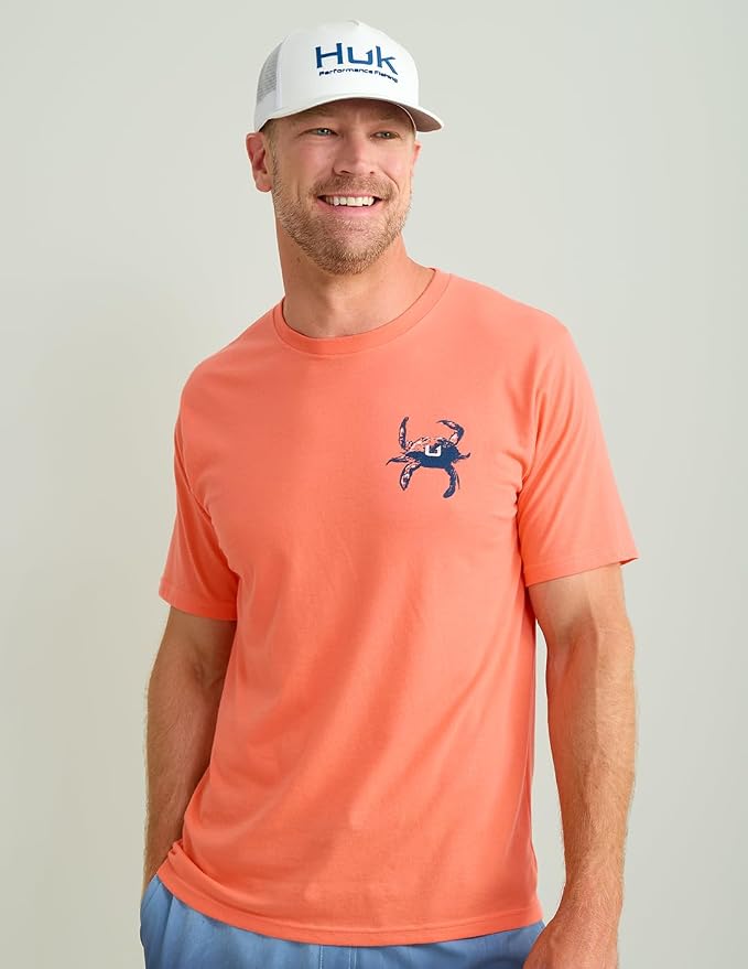 HUK Mens Fishing Graphic Tee, Performance Short Sleeve, Quick-Dry