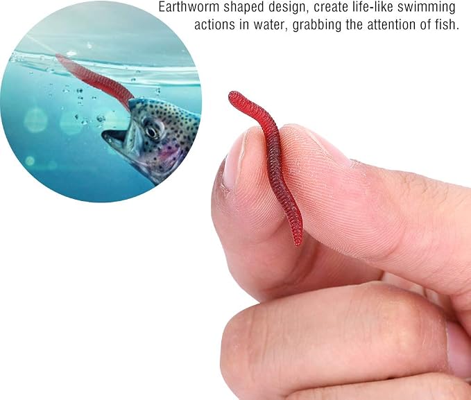 Earthworm Bait, Soft Insects Fishing Lure 200PCS Fishing Lure 4cm Soft Insects False Earthworm Sea Bait Soft Lures Bloodworm Lures Artificial Baits