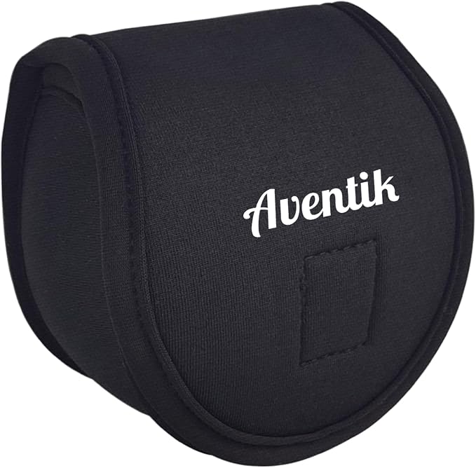 Aventik Neoprene Fly Fishing Reel Case Pouch Cover Fitting 5/6 7/8wt Fly Reel Storage (Black, 1-PACK 3/4)
