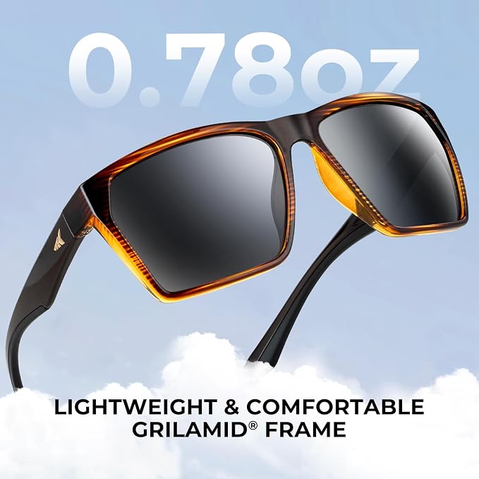 KastKing Beartrap Polarized Sports Fishing Sunglasses, With PuriVex Protective Lens Coating, Square Frame Design, Men Women