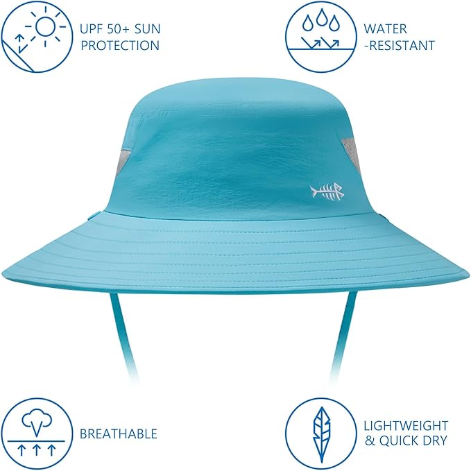 BASSDASH UPF 50+ Breathable Sun Hat with Removable Face Cover and Neck Flap Wide Brim Bucket Hat for Fishing Hiking Men Women