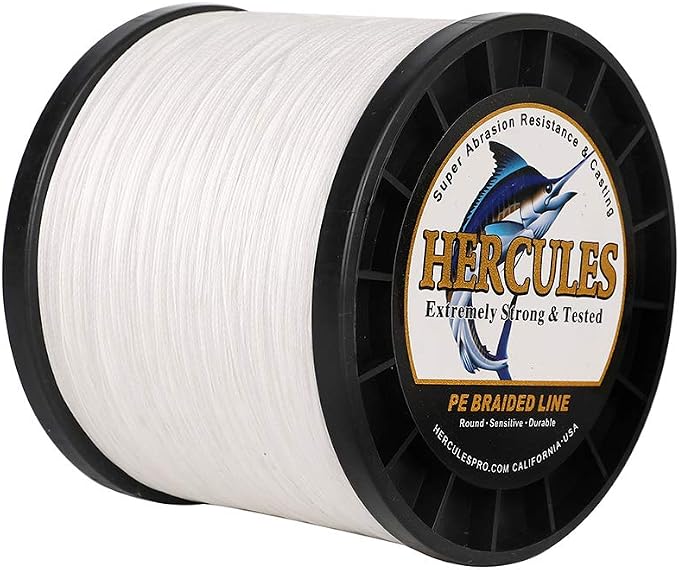 HERCULES Cost-Effective Super Strong 4 Strands Braided Fishing Line 6LB to 100LB Test for Salt-Water, 109/328 / 547/1094 Yards (100M / 300M / 500M / 1000M), Diam# 0.08MM - 0.55MM, Hi-Grade