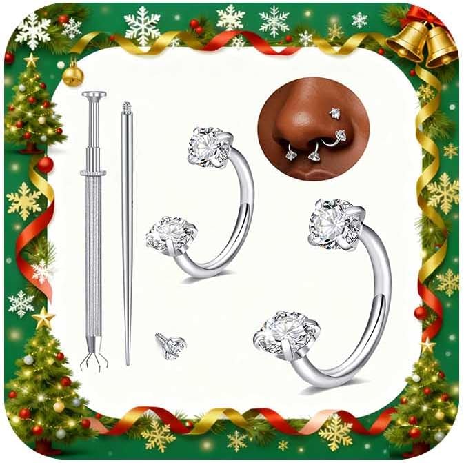 MODRSA 20g 16g 18g Piercing Taper Internal Threaded Piercing Taper Insertion Threader Tool Threadless Jewelry Changing Tool Horseshoe Nose Ring Labret Earring Studs Applicator Piercing Ball Grabber