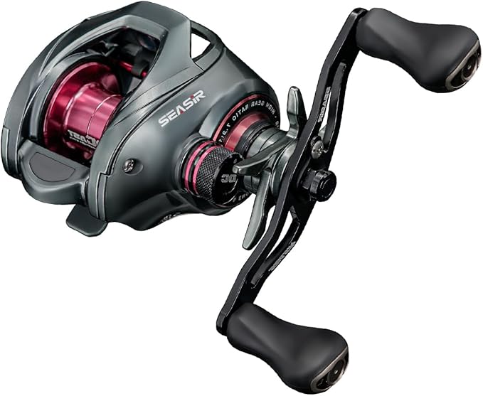 SEASIR DCast Baitcaster Reel, Digital Control Fishing Reel, Ultralight Baitcasting Reel, Freshwater Saltwater, 6.7oz, Max Drag 18.5LB, 7.3:1, 7+1 BB, Carbon Fiber Washer, Grey & Red