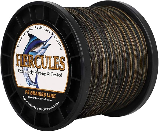 HERCULES Cost-Effective Super Cast 8 Strands Braided Fishing Line 10LB to 300LB Test for Salt-Water,109/328/547/1094 Yards(100M/300M/500M/1000M),Diam.#0.12MM-1.2MM,Hi-Grade Performance,Variety Colors